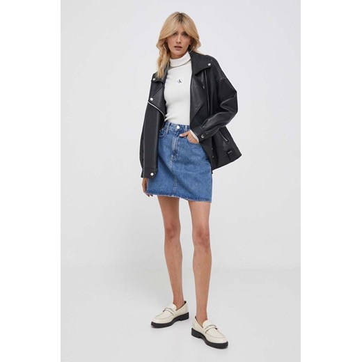 Calvin Klein Jeans spódnica jeansowa kolor niebieski mini prosta 28 ANSWEAR.com