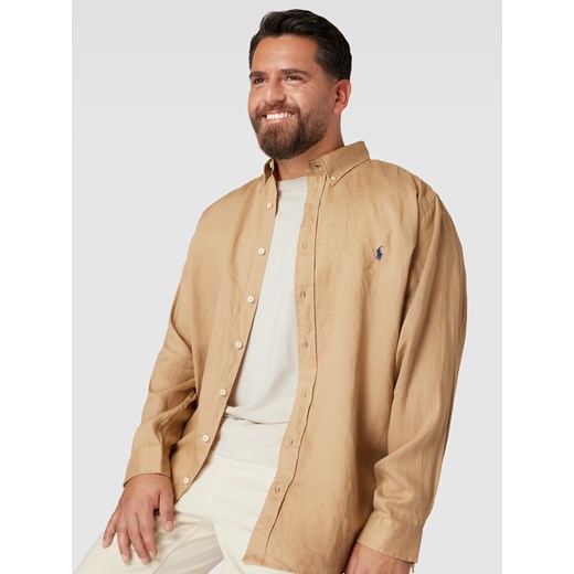 Koszula lniana PLUS SIZE z wyhaftowanym logo XXXL wyprzedaż Peek&Cloppenburg
