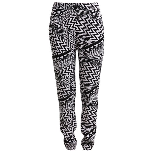Even&Odd Spodnie materiałowe black/white zalando szary abstrakcyjne wzory