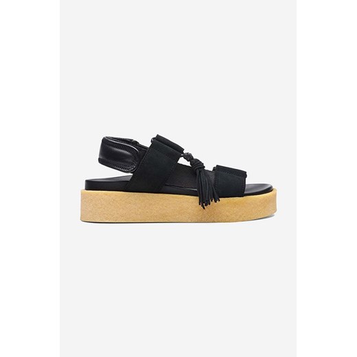 Clarks Originals sandały skórzane Crepe damskie kolor czarny na platformie 26164515 ze sklepu PRM w kategorii Sandały damskie - zdjęcie 161391297
