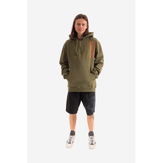 Maharishi bluza bawełniana Miltype męska kolor zielony z kapturem z aplikacją Maharishi L okazja PRM