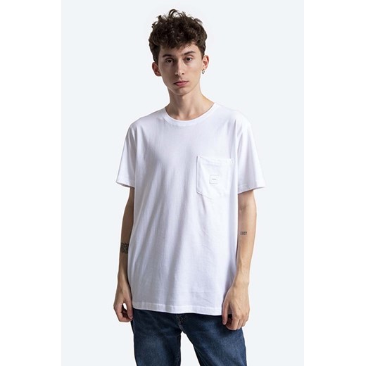Makia t-shirt bawełniany kolor biały gładki Square Pocket M24041 001 M24041-001 ze sklepu PRM w kategorii T-shirty męskie - zdjęcie 161393538