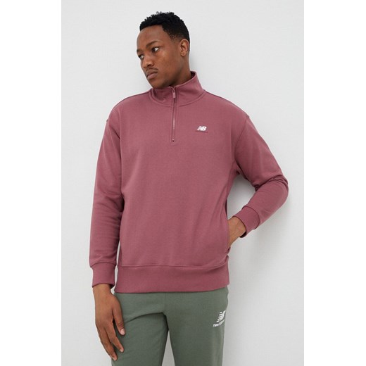 New Balance bluza bawełniana męska kolor różowy gładka MT31501WAD-WAD ze sklepu PRM w kategorii Bluzy męskie - zdjęcie 161394009
