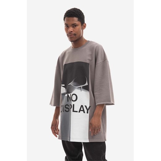 A-COLD-WALL* t-shirt bawełniany No Display Top kolor szary z nadrukiem ACWMW105-MIDGREY ze sklepu PRM w kategorii T-shirty męskie - zdjęcie 161394059