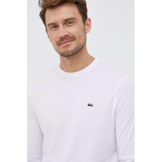 Lacoste Longsleeve bawełniany TH2040 kolor biały TH2040-031 ze sklepu PRM w kategorii T-shirty męskie - zdjęcie 161394199