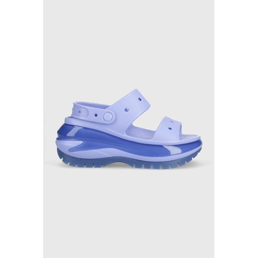 Crocs klapki Classic Mega Crush Sandal damskie kolor fioletowy na platformie 207989 207989.5Q6-5Q6 ze sklepu PRM w kategorii Klapki dziecięce - zdjęcie 161394778