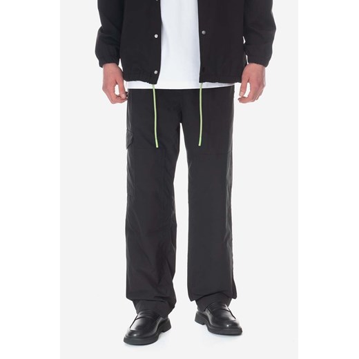Wood Wood spodnie męskie kolor czarny proste 12245009.1283-BLACK ze sklepu PRM w kategorii Spodnie męskie - zdjęcie 161395375