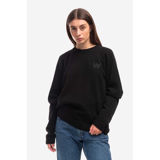 Wood Wood sweter wełniany Asta Jambs damski kolor czarny 10131010.4159-BLACK ze sklepu PRM w kategorii Swetry damskie - zdjęcie 161395385