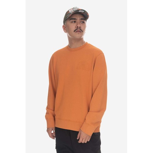 Wood Wood bluza bawełniana męska kolor pomarańczowy gładka 12315602.2474-ABRICOTORA ze sklepu PRM w kategorii Bluzy męskie - zdjęcie 161395739