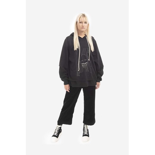 Rick Owens spodnie sztruksowe medium waist DS02B4323.VS.BLACK-Black Rick Owens XS wyprzedaż PRM