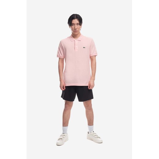 Lacoste polo bawełniane kolor różowy gładki (puste) ze sklepu PRM w kategorii T-shirty męskie - zdjęcie 161396729