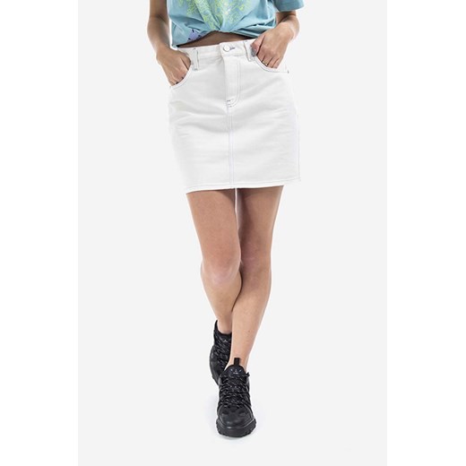 MCQ spódnica jeansowa bawełniana kolor biały mini prosta 623877RRR209001-CREAM ze sklepu PRM w kategorii Spódnice - zdjęcie 161396796