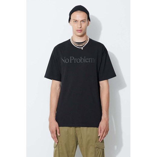 Aries t-shirt bawełniany kolor czarny z nadrukiem ze sklepu PRM w kategorii T-shirty męskie - zdjęcie 161396827