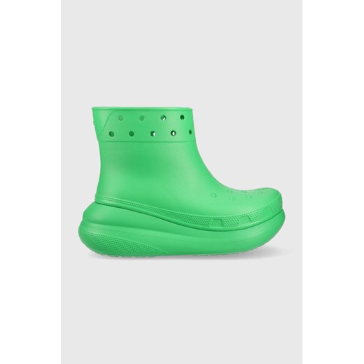 Crocs kalosze Classic Crush Rain Boot damskie kolor zielony 207946 207946.3E8-3E8 ze sklepu PRM w kategorii Kalosze damskie - zdjęcie 161396905