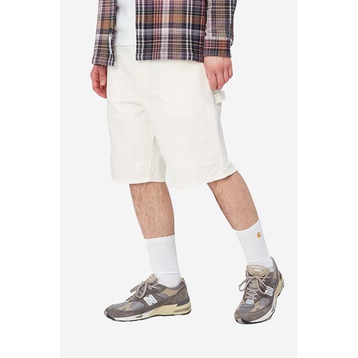 Carhartt WIP szorty bawełniane Single Knee kolor biały I027942-WAX 32 okazja PRM