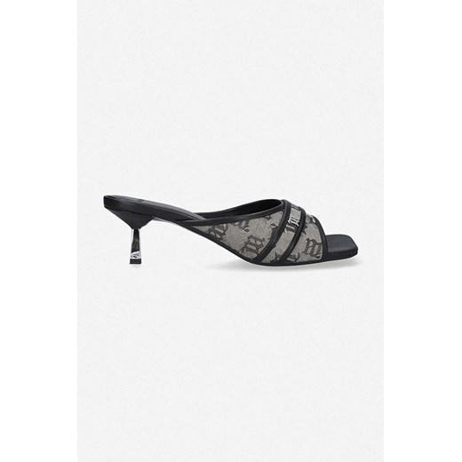 MISBHV klapki Sasha damskie kolor beżowy na małym obcasie Sasha Slip On Sandal 022BW901 MONOGRAM BEIGE 022BW901-MONOGRAM.B ze sklepu PRM w kategorii Klapki damskie - zdjęcie 161397919