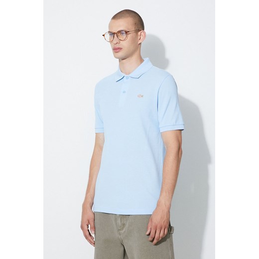 Lacoste polo męski kolor niebieski gładki 361112-paleblue ze sklepu PRM w kategorii T-shirty męskie - zdjęcie 161399229