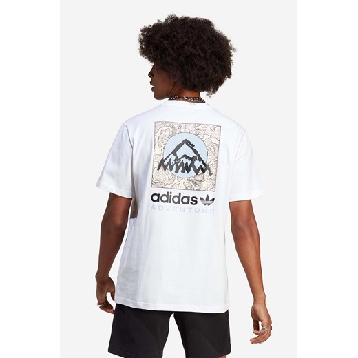 adidas Originals t-shirt bawełniany Adventure Mountain Back Tee kolor biały z XL PRM