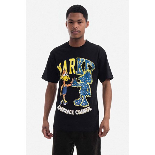 Market t-shirt bawełniany kolor czarny z nadrukiem 399000616-16 ze sklepu PRM w kategorii T-shirty męskie - zdjęcie 161399356