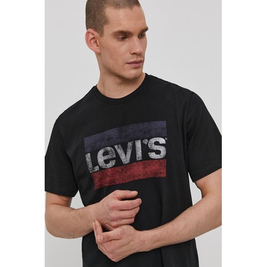 Levi's T-shirt męski kolor czarny z nadrukiem 39636.0050-Blacks M okazyjna cena PRM