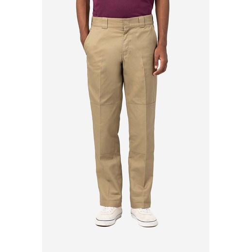 Dickies spodnie Strght Dble Knee Rec męskie kolor beżowy proste DK0A4XZEKHK-BEZOWY ze sklepu PRM w kategorii Spodnie męskie - zdjęcie 161400279