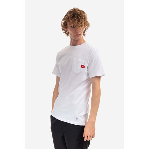 Vans t-shirt bawełniany Anaheim Lips Pock kolor biały z aplikacją VN0A54C8WHT-BIALY ze sklepu PRM w kategorii T-shirty męskie - zdjęcie 161400349