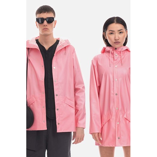 Rains kurtka Essential Jacket 12010 kolor różowy przejściowa oversize 12010-PINK.SKY ze sklepu PRM w kategorii Kurtki damskie - zdjęcie 161400356