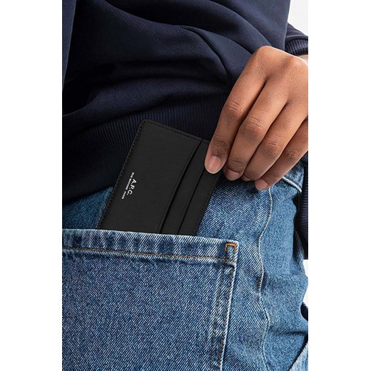 A.P.C. etui na karty skórzane Cartes Andre kolor czarny PXAWV.H63028-BLACK ONE promocyjna cena PRM