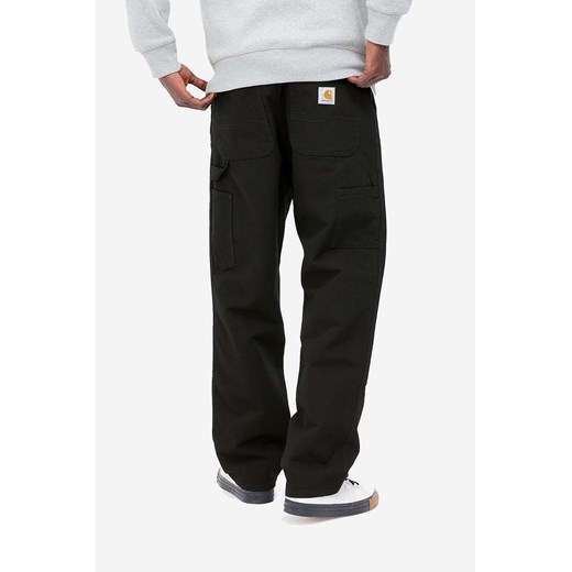 Carhartt WIP spodnie bawełniane Double Knee Pant kolor czarny proste 33 PRM