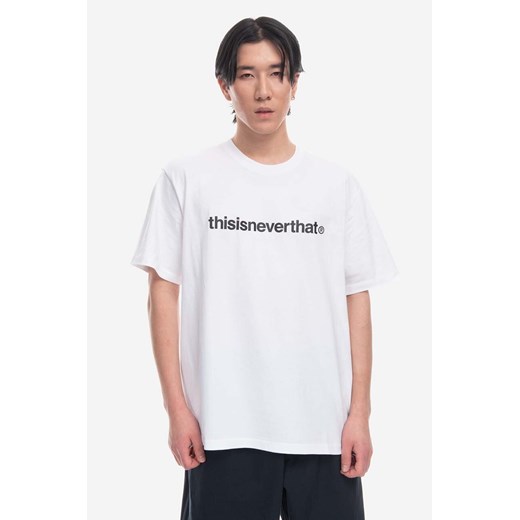 thisisneverthat t-shirt bawełniany T-Logo Tee kolor biały z nadrukiem TN230TTSST01-WHITE ze sklepu PRM w kategorii T-shirty męskie - zdjęcie 161401428