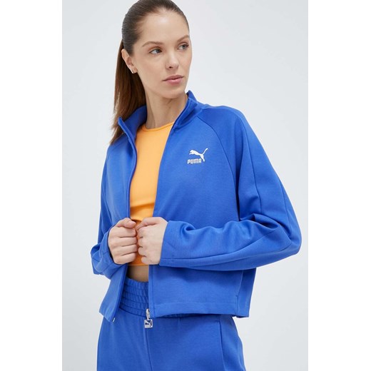 Puma bluza damska kolor niebieski gładka 538216-92 ze sklepu PRM w kategorii Bluzy damskie - zdjęcie 161401838
