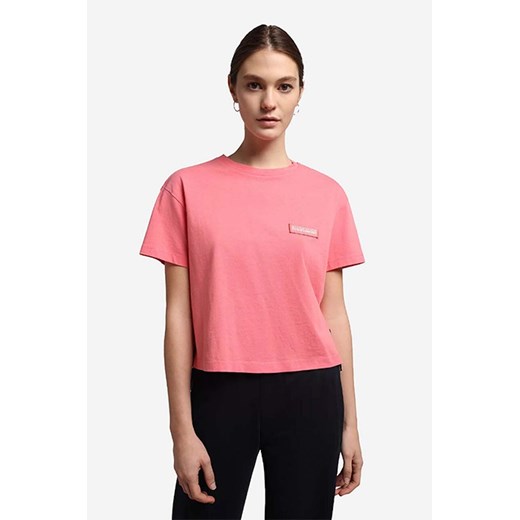 Napapijri t-shirt bawełniany kolor różowy NA4G97.P1D-P1D Napapijri L PRM promocyjna cena