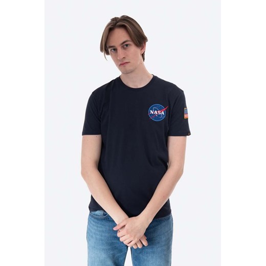 Alpha Industries t-shirt bawełniany Space Shuttle T kolor granatowy z nadrukiem  176507 07 ze sklepu PRM w kategorii T-shirty męskie - zdjęcie 161402565