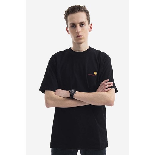 Carhartt WIP t-shirt bawełniany kolor czarny gładki I029956.-ASH.HEATHE XL PRM