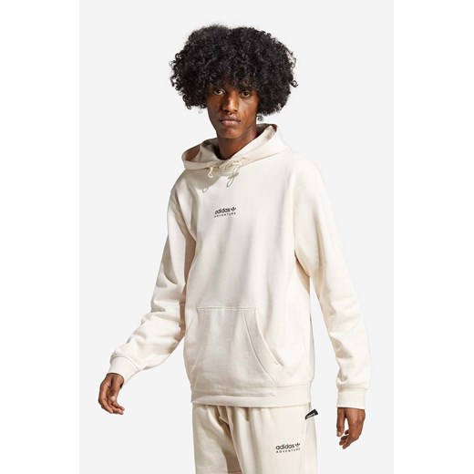 adidas Originals bluza bawełniana Adventure Hoodie męska kolor biały z kapturem L okazyjna cena PRM