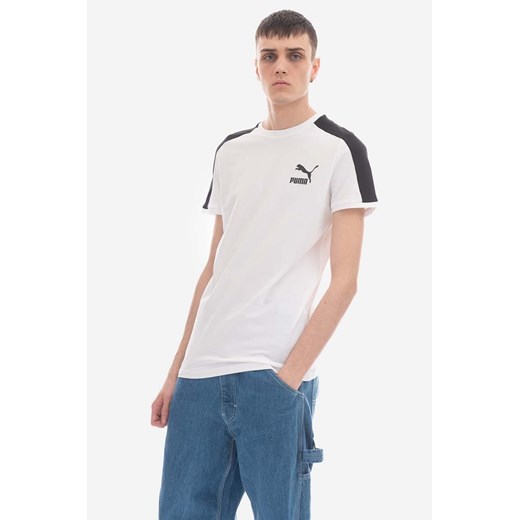 Puma t-shirt męski kolor biały z aplikacją 538204.02-BIALY ze sklepu PRM w kategorii T-shirty męskie - zdjęcie 161402745