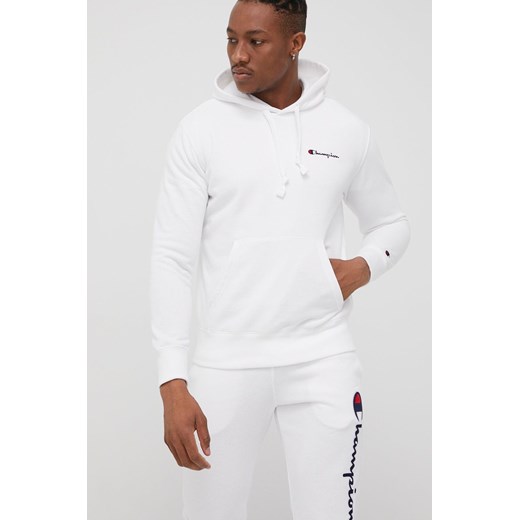 Champion bluza 217064 męska kolor biały z kapturem melanżowa 217064-BS096 ze sklepu PRM w kategorii Bluzy męskie - zdjęcie 161403218