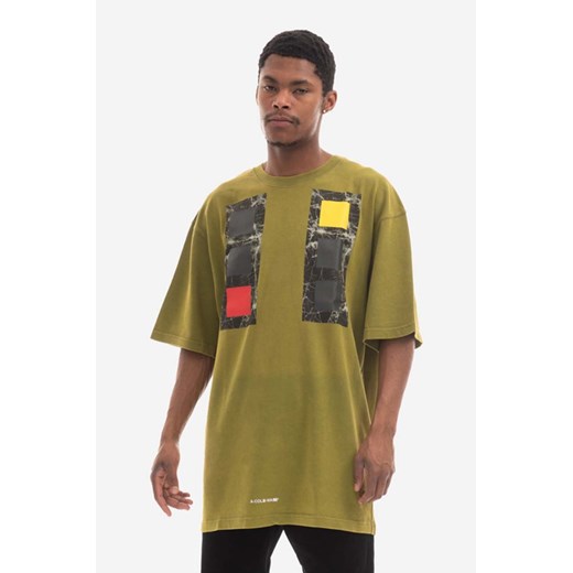 A-COLD-WALL* t-shirt bawełniany kolor zielony wzorzysty ACWMTS097-COLDGREY ze sklepu PRM w kategorii T-shirty męskie - zdjęcie 161403429