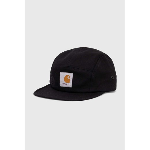 Carhartt WIP czapka z daszkiem bawełniana Backley Cap kolor czarny z aplikacją I016607-TAMARIND ze sklepu PRM w kategorii Czapki z daszkiem damskie - zdjęcie 161403608