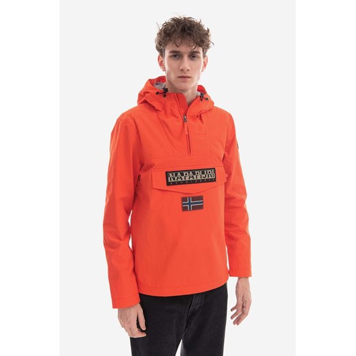 Kurtka męska pomarańczowy Napapijri z tkaniny z napisami 