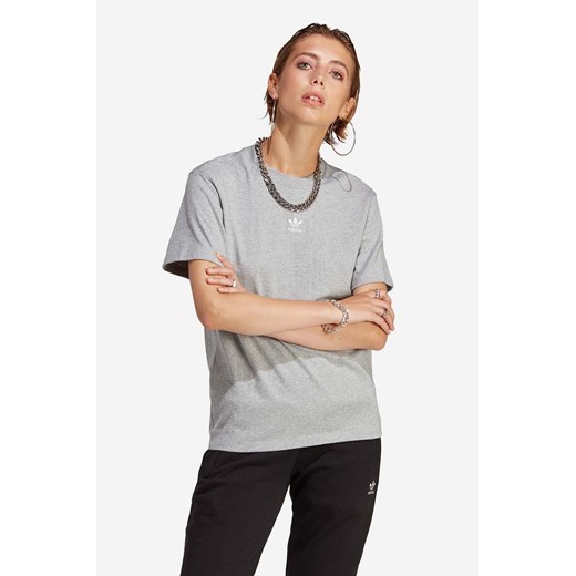 adidas Originals t-shirt bawełniany kolor szary melanżowy IC1827-SZARY ze sklepu PRM w kategorii Bluzki damskie - zdjęcie 161404865