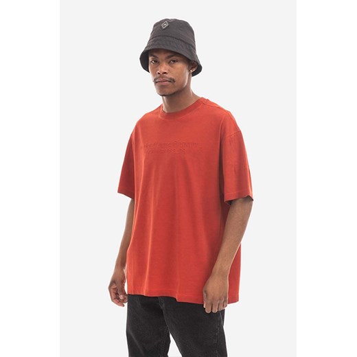 A-COLD-WALL* t-shirt bawełniany Overdye kolor czerwony z aplikacją ACWMTS088.-WINE ze sklepu PRM w kategorii T-shirty męskie - zdjęcie 161405007