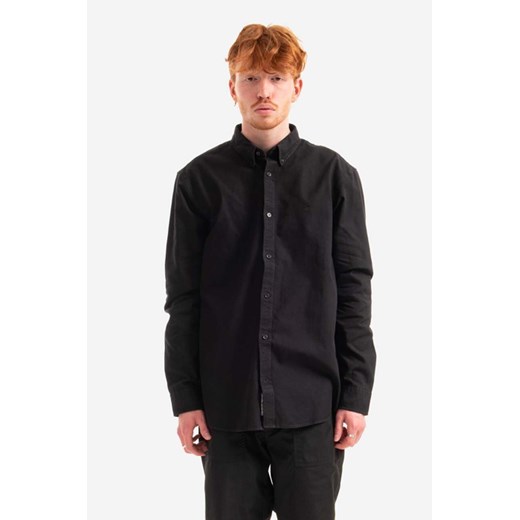 Carhartt WIP koszula bawełniana Bolton męska kolor czarny regular z kołnierzykiem button-down I030238.-BLACK ze sklepu PRM w kategorii Koszule męskie - zdjęcie 161405835