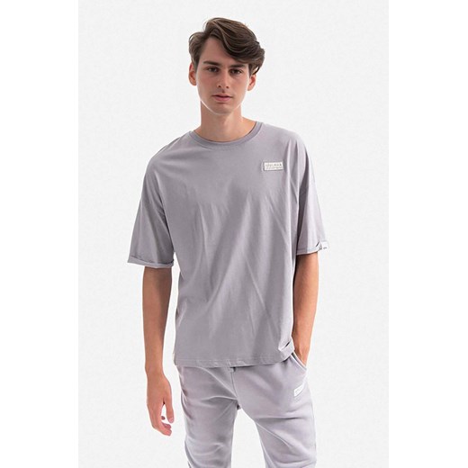 Alpha Industries t-shirt bawełniany męski kolor szary gładki 118532.643-SZARY ze sklepu PRM w kategorii T-shirty męskie - zdjęcie 161406369