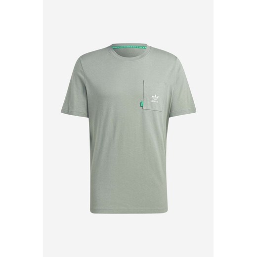 adidas Originals t-shirt ESS+ TEE H męski kolor zielony gładki HR2955-ZIELONY L okazyjna cena PRM