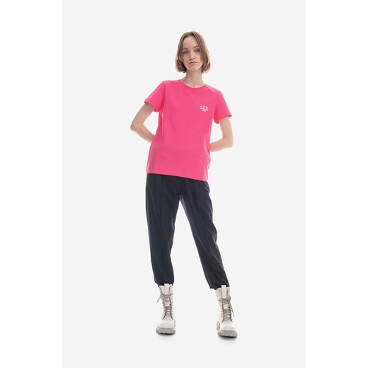 A.P.C. t-shirt bawełniany New Denise kolor różowy COEZC.F26848-OFFWHITE XS PRM wyprzedaż