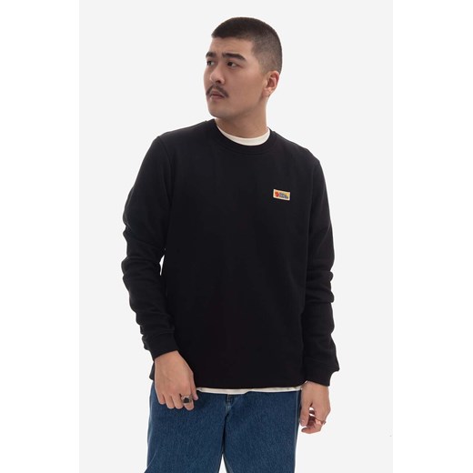 Fjallraven bluza bawełniana Vardag Sweater męska kolor czarny z aplikacją F87070.550-550 ze sklepu PRM w kategorii Bluzy męskie - zdjęcie 161406995