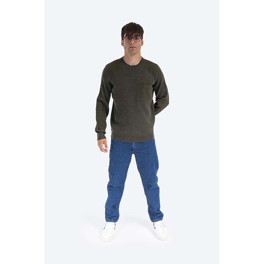 A.P.C. sweter wełniany męski kolor zielony lekki WVBAK.H23052-KHAKI XL okazja PRM