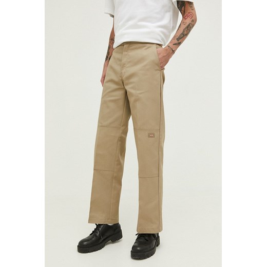 Dickies spodnie męskie kolor zielony proste DK0A4XK3KHK1-KHAKI ze sklepu PRM w kategorii Spodnie męskie - zdjęcie 161409278