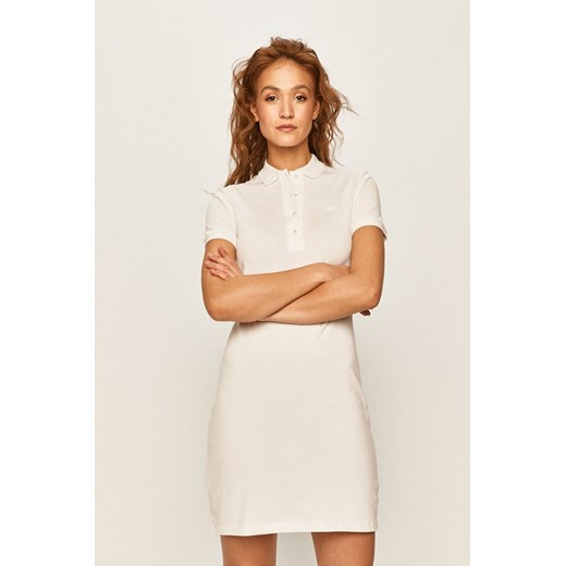 Lacoste Sukienka EF5473 kolor biały mini prosta EF5473-001 ze sklepu PRM w kategorii Sukienki - zdjęcie 161410208